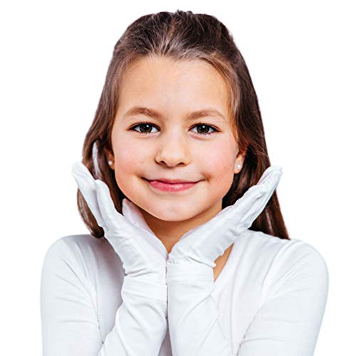 Moisturizing Eczema Gloves for Kids | Hand Moisturizing Gloves for Eczema with Anti-Inflammatory (Tencel + Zinc) - White, 5-6 Years
