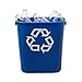 Rubbermaid Commercial Deskside Recycling Container, 3.4-Gallon, Blue, Small, Plastic, for Bedroom/Bathroom/Office, Fits Under Desk/Sink/Cabinet, Pack of 12