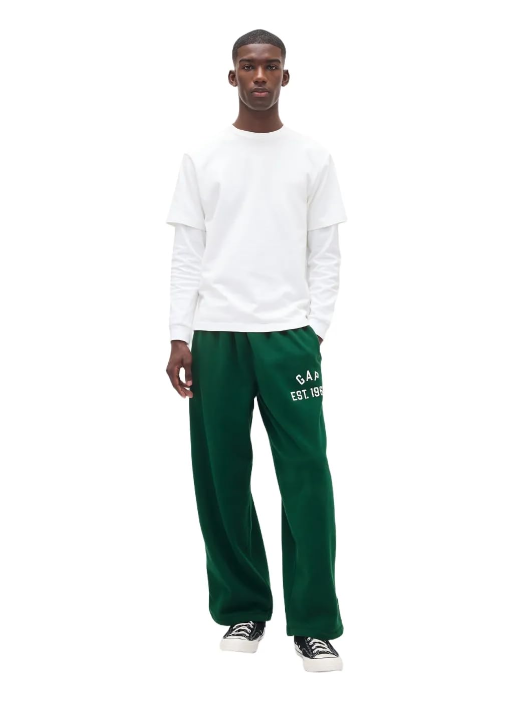 GAP Mens Baggy Fit Logo Pant Evergreen Glamour L