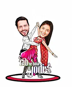 Grace Caricature Personalized Gifts for Couples Cutout (Wooden, 9inch x 6.5inch, Multicolour) CARI0035