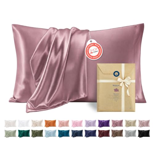 Bedsure Nostalgia Rose Satin Pillowcases Queen Set of
