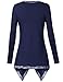 Women Cardigans on Sale,Timeson Women's Irregular Long Sleeve 2-in-1 Vest Cardigan with An Open Front Deep Blue X-Large