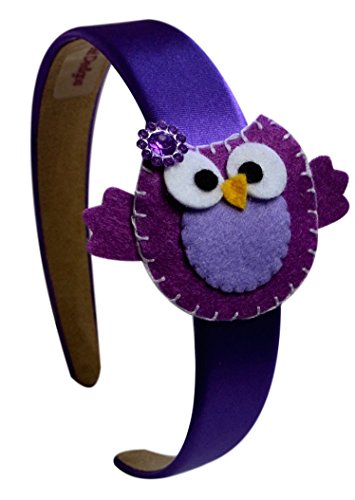 Girls Felt Owl Arch Headband (Purple)