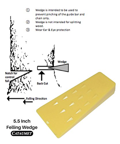 Cataumet Tree Felling Wedge Chainsaw Sharpener File Kit, 2 Felling Wedge Size 5.5â€ IN, Spiked ABS Plastic, 3 Chainsaw File Sizes 5/32â€, 3/16â€, 7/32â€ With Non Slip Handle Sharpening Guides, 1 Field Bag
