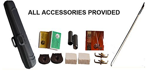 OrientalMusicSanctuary Concerto Grade African Sandalwood Erhu with Engraved Dragon Head - with USA Warranty - Two Stringed Chinese Violin Fiddle Instrument