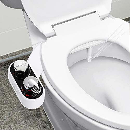 Oak Leaf Bidet Toilet Seat Attachment, Hold and Cold Bidet Sprayer Fresh Water Non-Electric Mechanical Bidet for Toilet with 2 Self Cleaning Nozzles