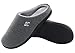 HomeIdeas Men's Coral Fleece Lining with High Density Memory Foam Classicism Slip-on Slipper (US Men's Size 9-10), Dark Gray