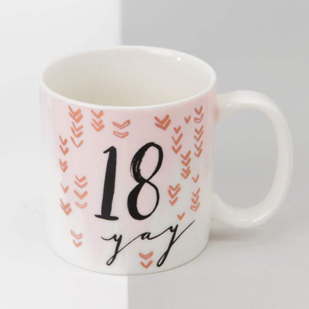 Widdop HP10818 Hotchpotch Ceramic Mug 18th Birthday - Rose Gold