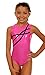 TumbleWear Girl's Leotard Sophia | Hot Pink Sparkle-Child: 10-12