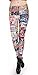 RiverPanda Comic Digital Printed Leggings - Blue/Black/Orange, Small-Medium