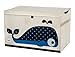 3 Sprouts Large Toy Chest for Kids with Lid and Handles - Collapsible Toy Storage Bin/Trunk/Box/Basket Organizer for Boys & Girls Playroom, Nursery, Whale