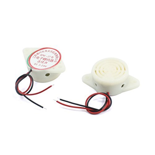 Water & Wood 2Pcs DC 3-24V SFM-27 Continous Beep Piezo Active Electronic Buzzer with Car Cleaning Cloth