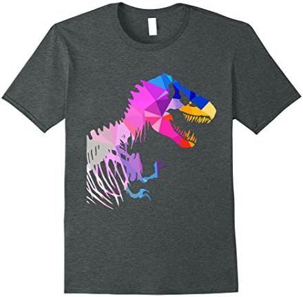 Mens Geometric Abstract Triangular Pattern T Rex Dinosaur Shirt XL Dark Heather