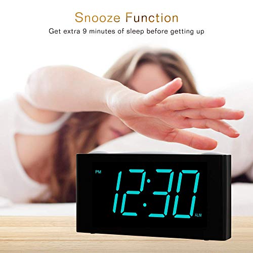 Rocam Digital Alarm Clock for Bedrooms Large 7.5'' LED Display with