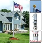 Best Choice Products Flagpole Telescopic 25' Aluminum Flag Pole Outdoor Garden Solid Construction New