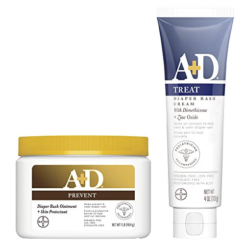 A+D Original Diaper Rash Ointment, Skin Protectant With Lanolin and 1