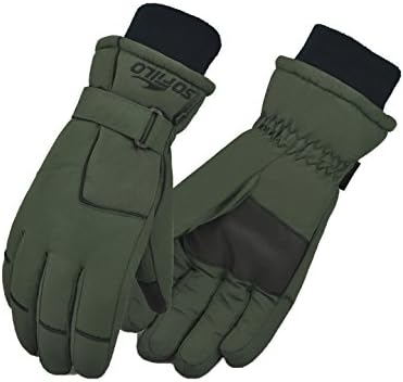Fashion Men Winter Skidproof Waterproof Ski Cycling Bike Gloves (Army Green)