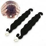 YABINA 2 Pcs Pearl Foam Sponge Magic Clip French Twist Hairstyle Donut Bun Ponytail Former Maker Hairstyle Must-haves Tool Accessories
