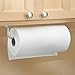 mDesign Metal Wall Mount Paper Towel Holder & Dispenser, Mounts to Walls or Under Cabinets - for Kitchen, Pantry, Utility Room, Laundry and Garage Storage - Holds Jumbo Rolls - Satin