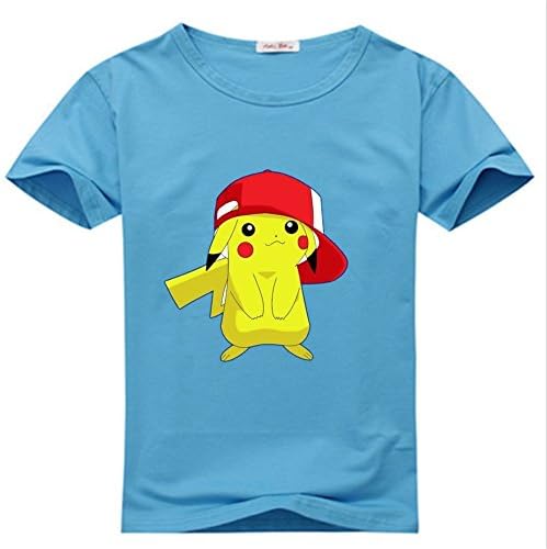 Angelbaby Lin Pokemon Pikachu Youth T-Shirts Navy Blue Size L(12-14Y,Chest:88cm)