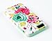 DandyCase 2in1 Hybrid High Impact Hard Pink Floral Pattern + Mint Green Silicone Case Cover for Apple iPhone 5S & iPhone 5 (not 5C) + DandyCase Screen Cleaner