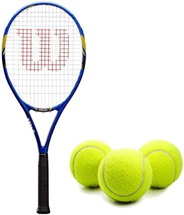 Wilson Usオープンレクリエーションテニスラケットセットまたはキットセット 大放出セール テニスボール3個入り1缶 初心者に最適
