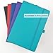 Classic Dotted Grid Notebook with Pen Loop/RICCO BELLO Hardcover Journal, Banded, Bookmark, Expandable Pocket/5.7 x 8.4 inches (Teal)