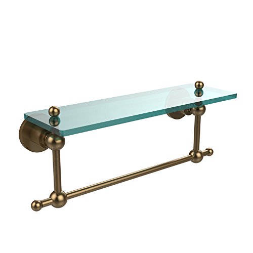 Allied Brass AP-1TB/16-BBR Glass Shelf with Towel Bar, 16-Inch x 5-Inch