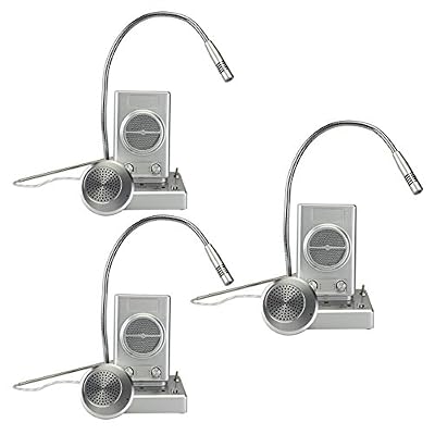 Retekess JT-5008 Window Speaker System Window Intercom System for Bank Counter Post Office Bus station and Hospital Bus Station 3W Output Aluminum Alloy Volume Adjustment (Silver, 3 Pack)