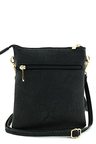 Functional Multi Pocket Crossbody Bag Black
