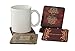 Jane Austen Novels Coaster Set - Cork Back Coasters (Set of 4, Holder Included)