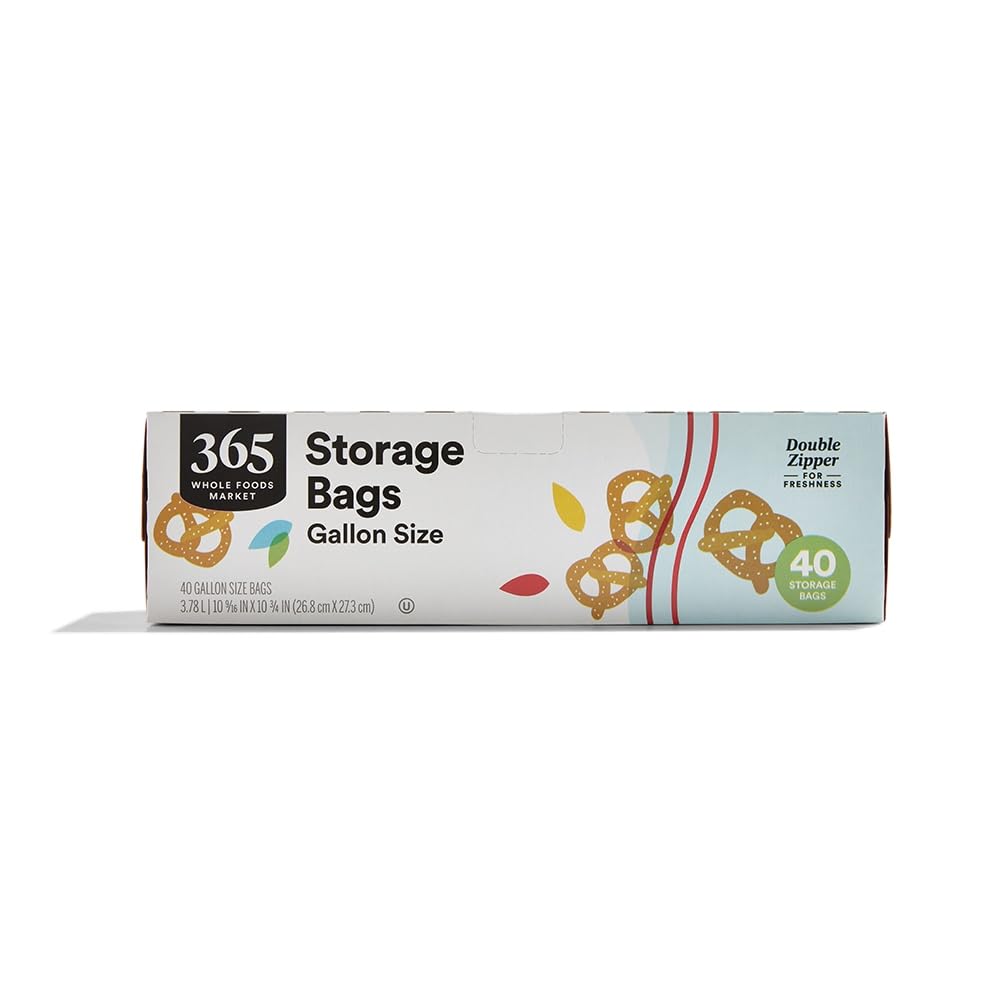 Photo 1 of 365 by Whole Foods Market, Gallon Size Storage Bags, Double Zipper, 40 Count