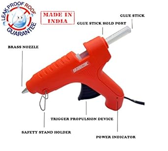 Cheston Leak Proof Made in India Hot Melt Glue Gun 60 Watt PTC Heat Technology Trigger Feed (Available with 2,5,10 or 20 Glue Sticks Pack)