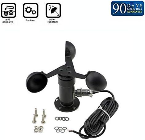 Anemometer Sensor Anemometer Professional Anemometer Kit 0-5V Arduino Raspberry Pi Compatibility Home Weather Station Cup Weather Anemometer Suitable for Air Conditioning, Energy Saving Monitoring