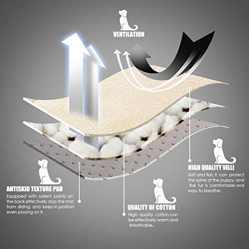 image for INVENHO Dog Bed Mat Comfortable Soft Crate Pad Anti-Slip Machine Washa