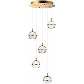 ET2 Swank-30W 5 LED Pendant-15 Inches Wide by 5.5 inches high-Natural Aged Brass Finish