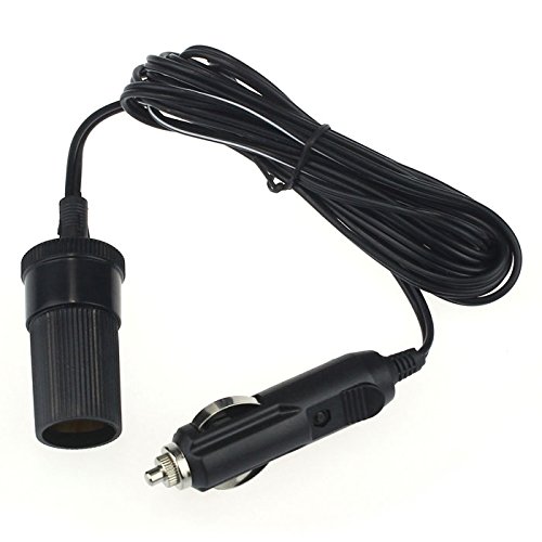 Inkach 12V 10A Car Accessory Cigarette Lighter Socket Extension Cord Cable (Black 2m)