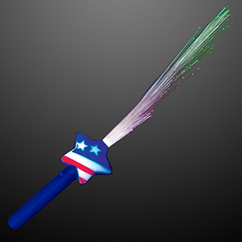 Fiber Optic Stars & Stripes LED Light Wands (Set of 12)