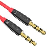 AUX Cable Syncwire Audio Cord - [Ultra-Slim, Hi-Fi Sound] 3.5mm Auxiliary Audio Cable for Headphones, Car/Home Stereos, iPod, iPhone, iPad, Echo Dot, Beats, Sony & More - 3.3ft Red
