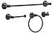 Derengge F-080-NB 4-piece Bathroom Hardware Accessory Set with 18" Towel Bar -Towel ring- paper holder-Robe hook Oil Rubbed Bronze