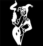 Harley Quinn Smokin' Batman WHITE Vinyl Car/Laptop/Window/Wall Decal