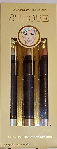 Academy of Colour Strobe 3 Piece Highlighting Pencil With Sharpener