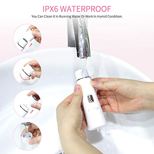 Facial Hair Removal for Women, MANLI 4 in 1 IPX 6 Waterproof Painless Lady Grooming Kit With Facial Hair Remover, Body Shaver, Nose Hair and Eyebrow Trimmer, USB Rechargeable Trimmer【Upgrade Motor】