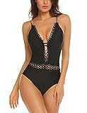 ADOME Swimsuits for Women One Piece Swimwear Deep Plunge Bathing Suits Tummy Control Monokini