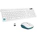 RECCAZR Wireless Keyboard and Mouse Combo, Quiet Full-Sized Wireless Keyboard and Adjustable Mouse, 2.4GHz USB Receiver, Ergonomic Wireless Keyboard and Mouse for PC, Windows, Desktop, Laptop(White)