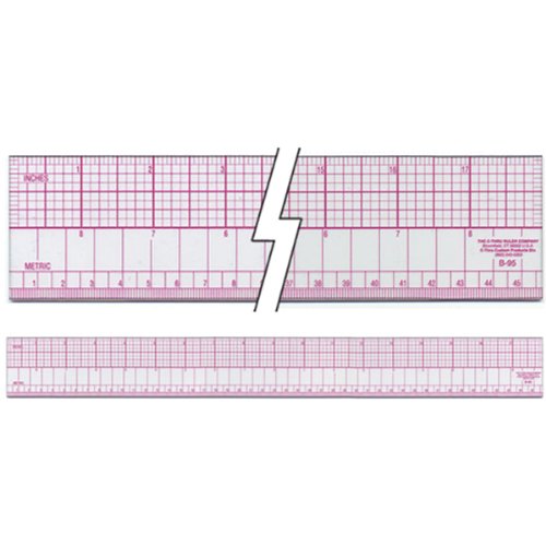 Inch & Metric Beveled Ruler 18