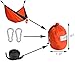 CUTEQUEEN TRADING Double Nest Parachute Nylon Fabric Hammock with Tree Straps;Color:Orange/Black