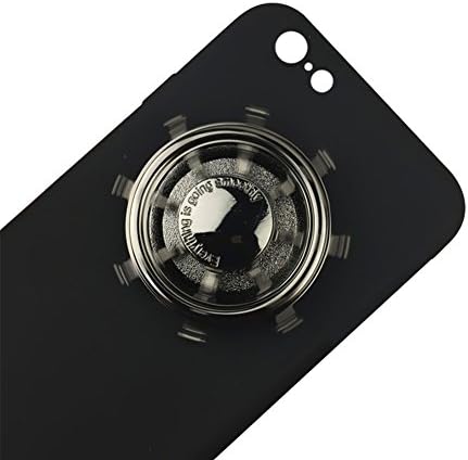 Metal Ring Phone Grip Stand Holder, Universal Smartphone for ipad iPhone 7/7S//6/6s Plus Fidget Spinner Toy High Speed Brass Rudder Ship Wheel phone spinner case (black)