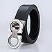 Men's Fashion Comfort Genuine Leather Belt Adjustable Buckle, by Trim to Fit (Black/Silver, Wasit Size 26