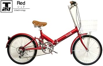Amazon Ol 01 レッド13年新作モデル変速ギアシマノ6速 激安送料無料自転車通販じてんしゃ格安 最安値挑戦モデル60 Off 人気折りたたみ自転車 21technology 折りたたみ自転車